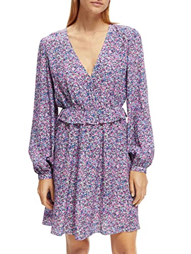 Scotch & Soda Maison Women's Wrapped Short Casual Dress, Rosaria Purple 5464, 38 von Scotch & Soda