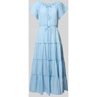 Scotch & Soda Maxikleid im Stufen-Look mit Schnürung in Hellblau, Größe 38 von Scotch & Soda