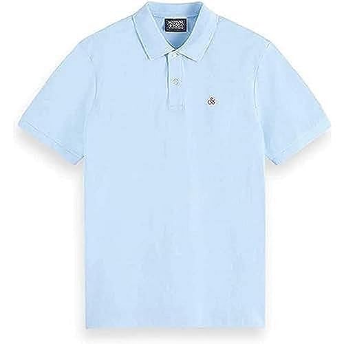 Scotch & Soda Men's Classic Organic Pique Polo Shirt, Sea Blue 5609, XXL von Scotch & Soda