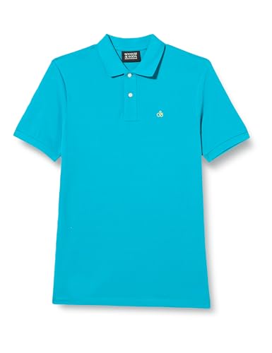 Scotch & Soda Men's Classic Organic Pique Polo Shirt, Turquoise 0508, S von Scotch & Soda