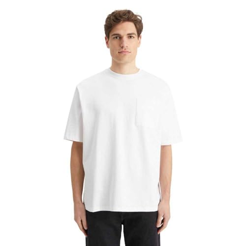 Scotch & Soda Men's Core-3 Crosses Loose Fit Pocket T-Shirt, White, XXL von Scotch & Soda