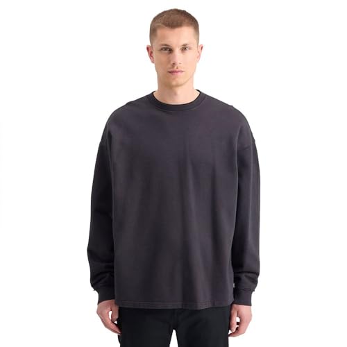 Scotch & Soda Men's Core-3 Crosses Sweatshirt, Black, L von Scotch & Soda
