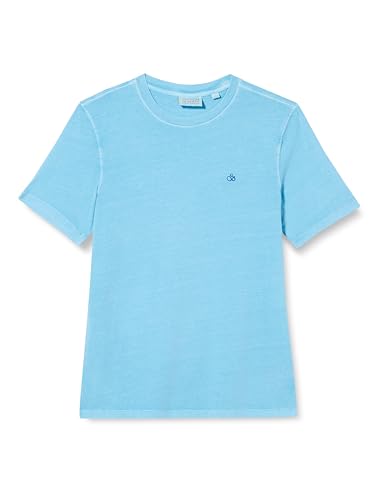 Scotch & Soda Men's Garment Dye Logo Crew T-Shirt, Blue Lagoon 3558, S von Scotch & Soda