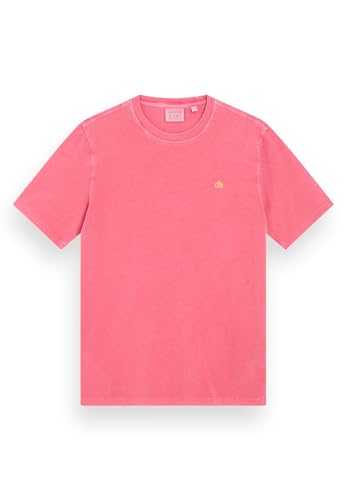 Scotch & Soda Men's Garment Dye Logo Crew T-Shirt, Tropical Pink 1195, XL von Scotch & Soda