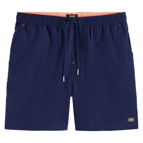 Scotch & Soda Men's Mid Length Solid Swim Short, Navy 0004, S von Scotch & Soda