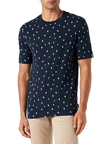 Scotch & Soda Men's Mini Palm Print T-Shirt, Navy 0004, S von Scotch & Soda