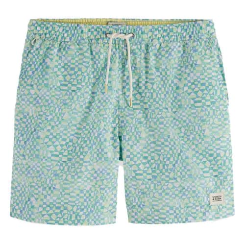 Scotch & Soda Men's Mini-Printed mid-Length Swimshort Board Shorts, Luna Ditsy Green AOP, XL von Scotch & Soda