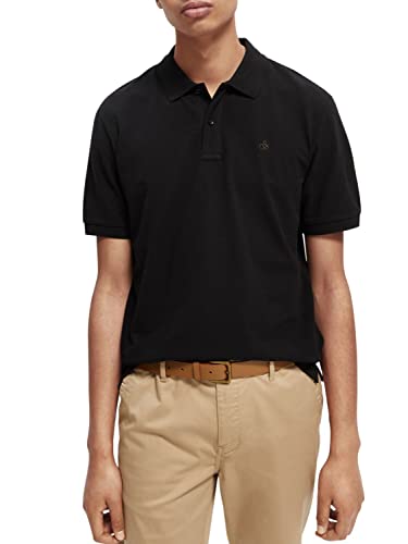 Scotch & Soda Men's Pique Polo Shirt, Black 0008, M von Scotch & Soda