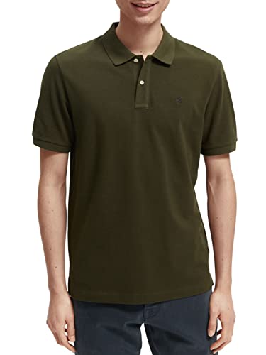 Scotch & Soda Men's Pique Polo Shirt, Military 0360, M von Scotch & Soda