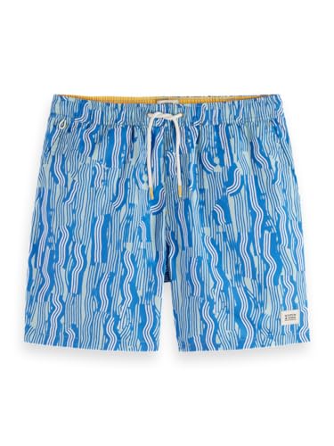 Scotch & Soda Men's Printed mid-Length Swimshort Board Shorts, Vuur Island Stripe AOP, XL von Scotch & Soda
