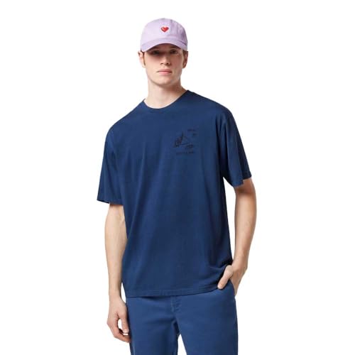 Scotch & Soda Men's Regular fit Front and Back Artwork T-Shirt, Atlantic Blue, XL von Scotch & Soda