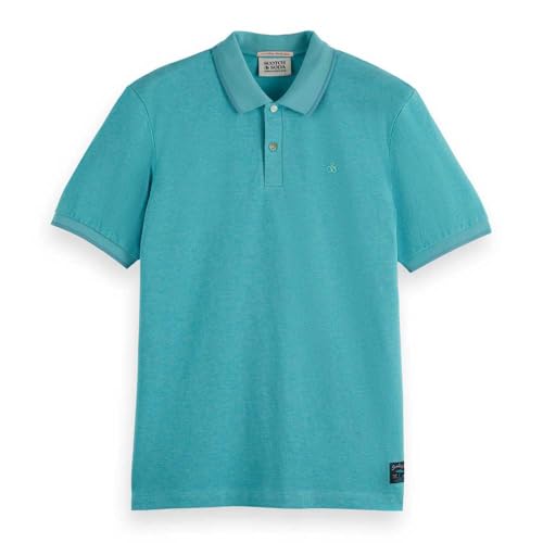 Scotch & Soda Men's Regular fit Polo Shirt, Sea Blue Melange, L von Scotch & Soda