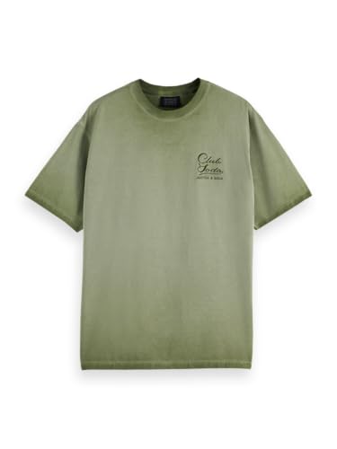 Scotch & Soda Men's Relaxed-fit inside out cold dye T-Shirt, Army, Small von Scotch & Soda