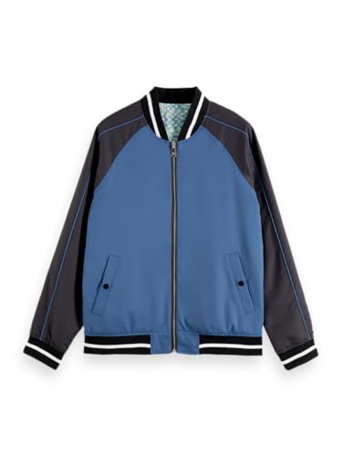 Scotch & Soda Men's Reversible Bomber Jacket, Luna Ditsy Green AOP, L von Scotch & Soda