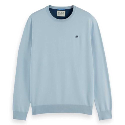 Scotch & Soda Men's Seasonal core-Ecovero Regular fit Jumper Pullover Sweater, Shirting Blue, XXL von Scotch & Soda