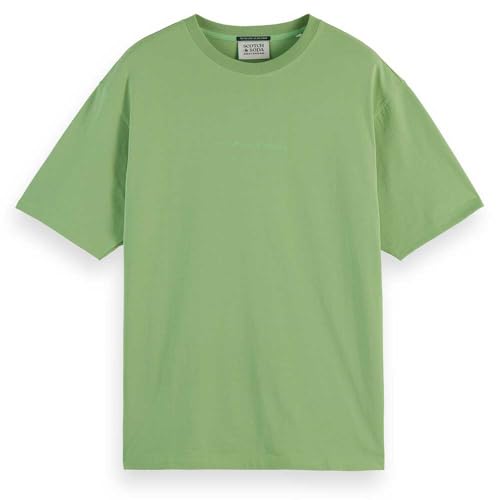 Scotch & Soda Men's Seasonal core-Relaxed-fit Front Chest Logo T-Shirt, Pistachio, XXL von Scotch & Soda