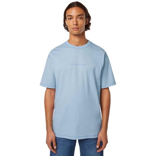 Scotch & Soda Men's Seasonal core-Relaxed-fit Front Chest Logo T-Shirt, Sky Blue, M von Scotch & Soda