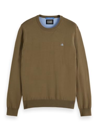 Scotch & Soda Men's Seasonal core-Viscose Regular fit Crewneck Sweater, Golden Brown, XXL von Scotch & Soda