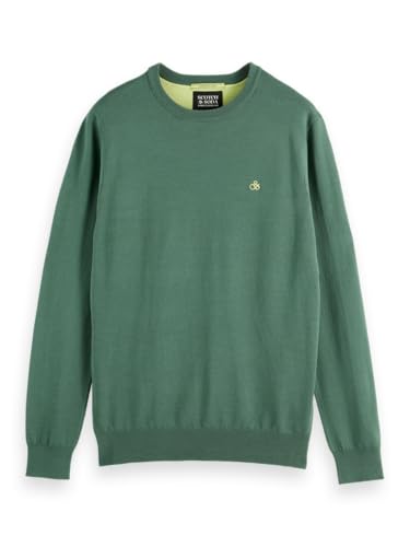 Scotch & Soda Men's Seasonal core-Viscose Regular fit Crewneck Sweater, Sage Green, M von Scotch & Soda