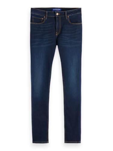 Scotch & Soda Men's Skim Skinny-Fit Jeans, Beaten Blue, 32-34 von Scotch & Soda