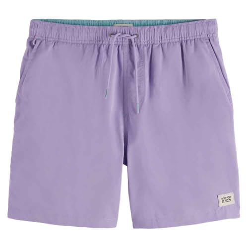 Scotch & Soda Men's Solid mid-Length Swimshort Board Shorts, Bright Lavender, S von Scotch & Soda