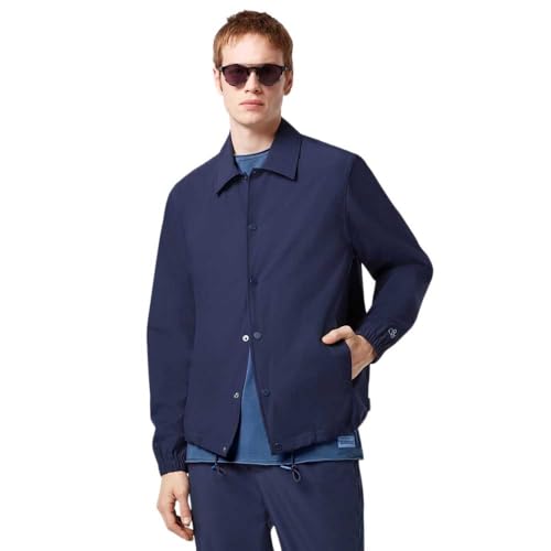 Scotch & Soda Men's Stretch Nylon-Blend Coach Jacket, Navy, XL von Scotch & Soda