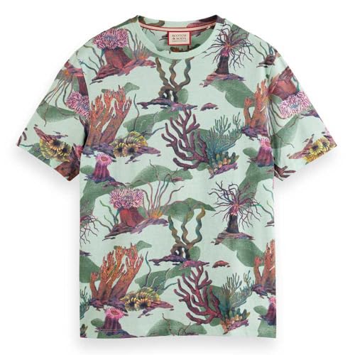 Scotch & Soda Men's T-Shirt, Coral Reef AOP 7206, XL von Scotch & Soda