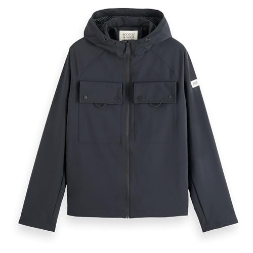 Scotch & Soda Men's Hooded Softshell Jacket Anorak, Black 0008, XXL von Scotch & Soda