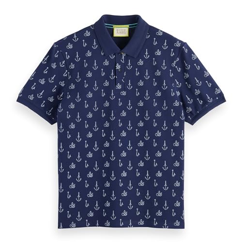 Scotch & Soda Herren Mini All Over Print Polo Shirt, Navy Blue 7007, XL EU von Scotch & Soda