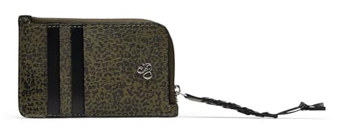 Scotch & Soda Printed Leather Cardholder with A Zip Leopard Spot Green von Scotch & Soda