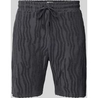Scotch & Soda Regular Fit Sweatshorts mit Strukturmuster in Black, Größe L von Scotch & Soda