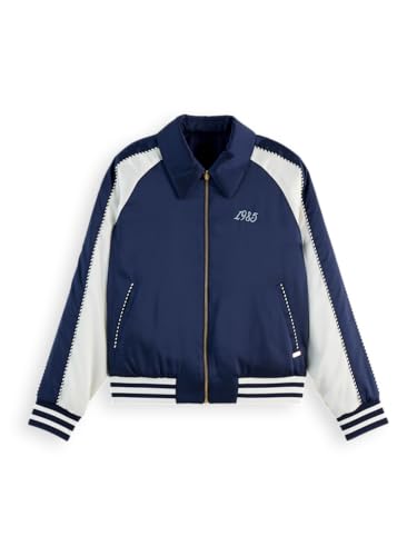 Scotch & Soda Damen Reversible Souvenir Jacket, Navy/Soft Ice, M EU von Scotch & Soda