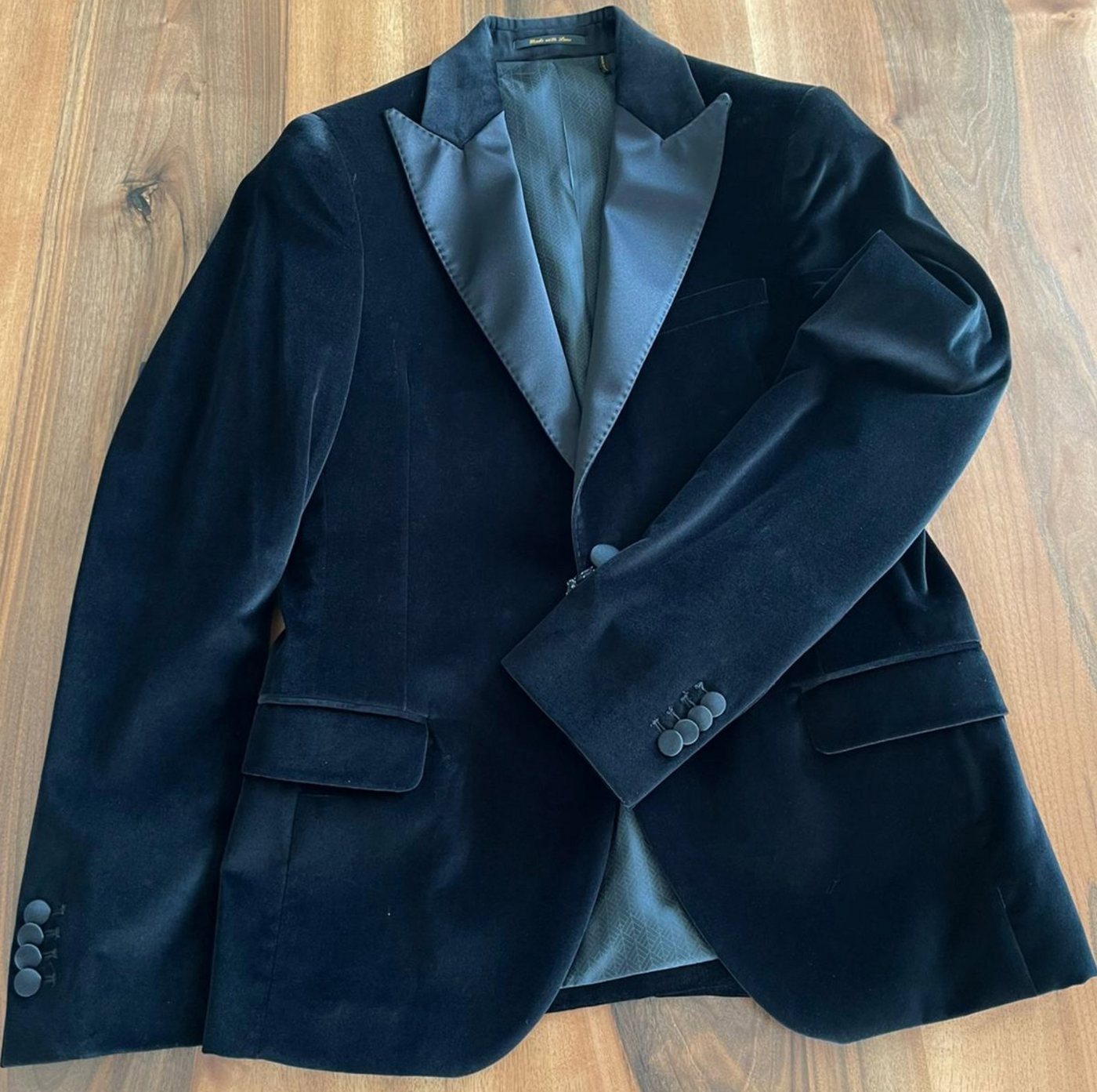 Scotch & Soda Sakko Scotch & Soda Satin Trimmed Velvet Smoking Blazer Tuxedo Sakko Jacket von Scotch & Soda