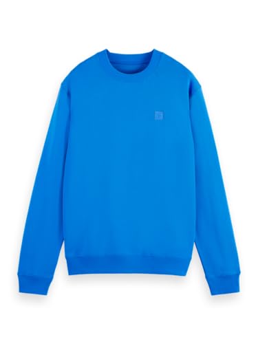 Scotch & Soda Herren Essential Badge Logo Crewneck Sweatshirt, League Blue, XXL von Scotch & Soda