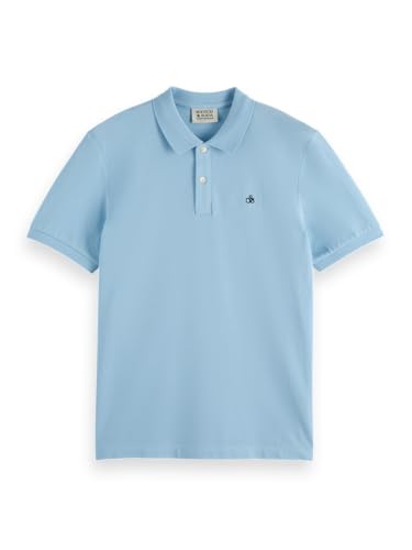 Scotch & Soda Men's Seasonal core-Logo Pique Polo Shirt, Spring Blue, XL von Scotch & Soda