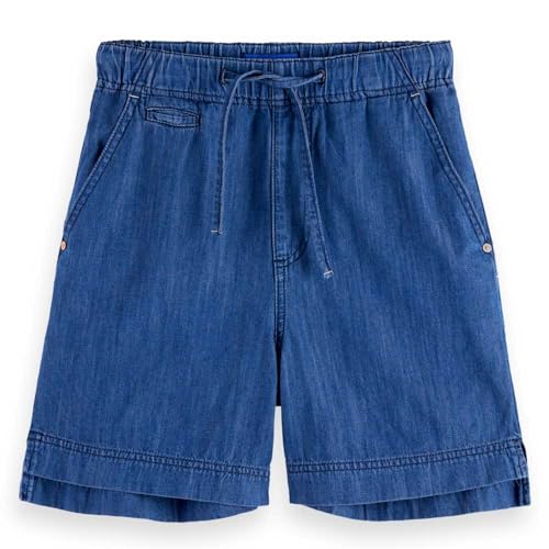 Scotch & Soda Women's Sporty Utility Lightweight Washed Indigo Denim Shorts, M von Scotch & Soda