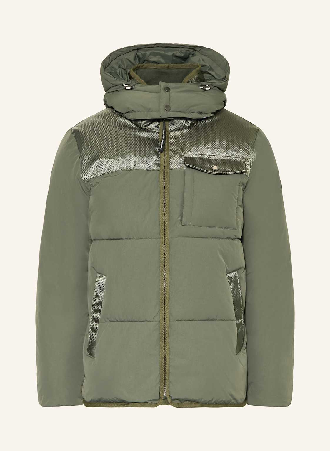 Scotch & Soda Steppjacke Im Materialmix Mit Abnehmbarer Kapuze gruen von Scotch & Soda