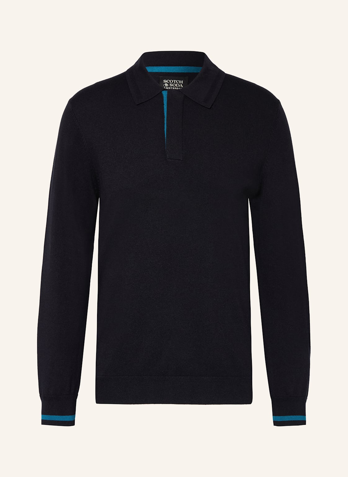 Scotch & Soda Strick-Poloshirt blau von Scotch & Soda