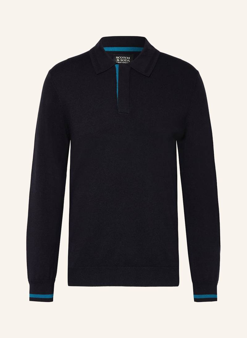Scotch & Soda Strick-Poloshirt blau von Scotch & Soda