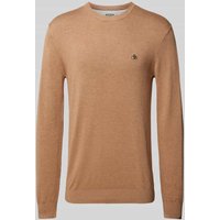 Scotch & Soda Strickpullover mit Logo-Stitching Modell 'Essentials' in Beige, Größe XL von Scotch & Soda