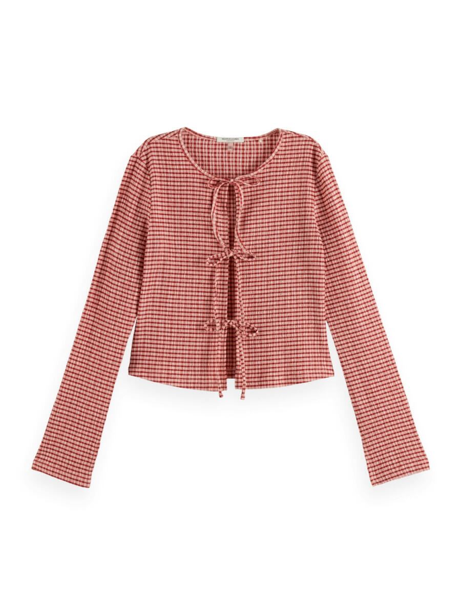 Scotch & Soda - Strukturierter Cardigan aus Gingham rot - Gr. - S von Scotch & Soda