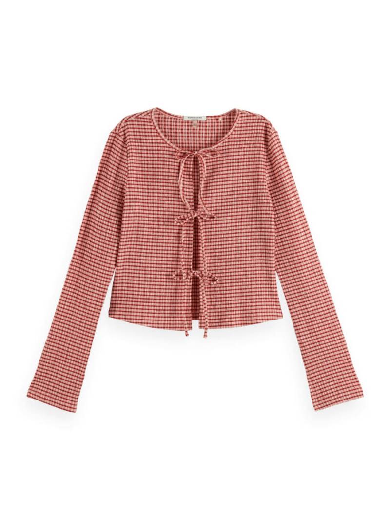 Scotch & Soda - Strukturierter Cardigan aus Gingham rot - Gr. - S von Scotch & Soda