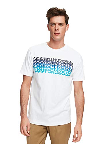 Scotch & Soda T-Shirt Logo Artwork Weiß - XL - Herren - Bekleidung - Modern-fit von Scotch & Soda