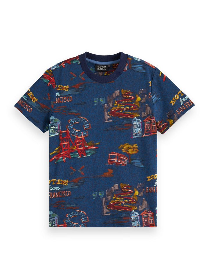 Scotch & Soda T-Shirt SCOTCH & SODA T-Shirt Dunkelblau mit Allover Artwork Print Relaxed Fit Scotch & Soda T-Shirt SCOTCH & SODA T-Shirt Dunkelblau mit Allover Artwork Print Relaxed Fit von Scotch & Soda
