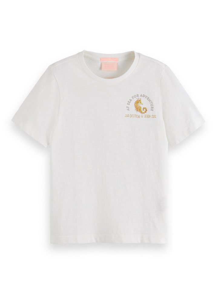 Scotch & Soda T-Shirt SCOTCH & SODA T-Shirt Offwhite mit Seepferdchenmotiv und Rückenprint von Scotch & Soda