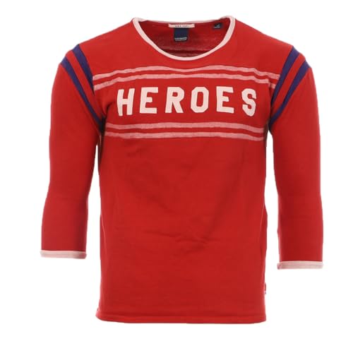 Scotch & Soda Herren T-Shirt Manches 3/4 Rouge Homme Heroes Tshirt, Rot (RED/Rojo 40), M von Scotch & Soda