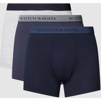 Scotch & Soda Trunks mit elastischem Logo-Bund im 3er-Pack in Hellgrau Melange, Größe S von Scotch & Soda