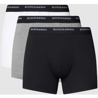 Scotch & Soda Trunks mit elastischem Logo-Bund im 3er-Pack in Mittelgrau Melange, Größe S von Scotch & Soda