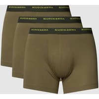 Scotch & Soda Trunks mit elastischem Logo-Bund im 3er-Pack in Oliv, Größe S von Scotch & Soda