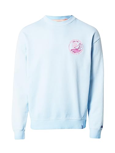 Scotch & Soda Unisex Cold Dye Sweatshirt mit Chest Artwork Sweats, Sea Blue, L von Scotch & Soda